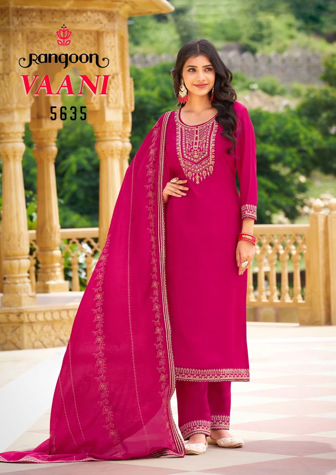 Vaani By Rangoon Silk Embroidery Kurti With Bottom Dupatta Wholesale Shop In Surat
